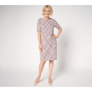 Liberare Women's Dress Sz L Tweed Midi Red A667204